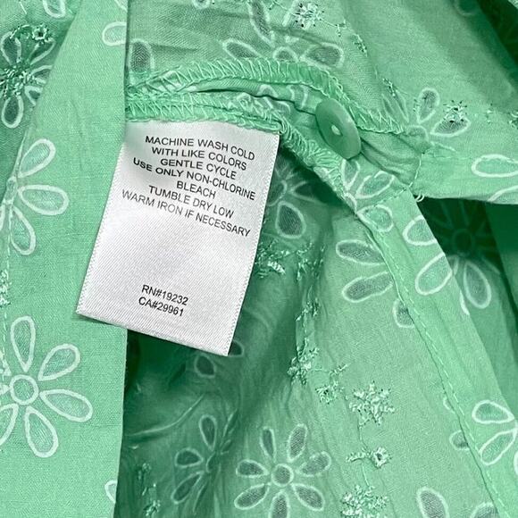 Alfred Dunner Size 10 Petite Green Embroidered Grandmacore Top Feminine Romantic - Picture 9 of 9